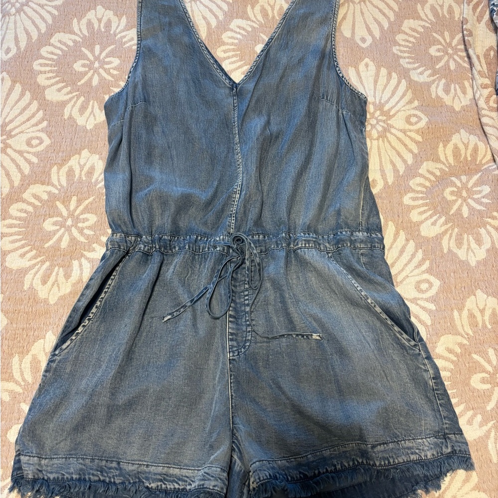 Mustard Seed Blue Denim Romper